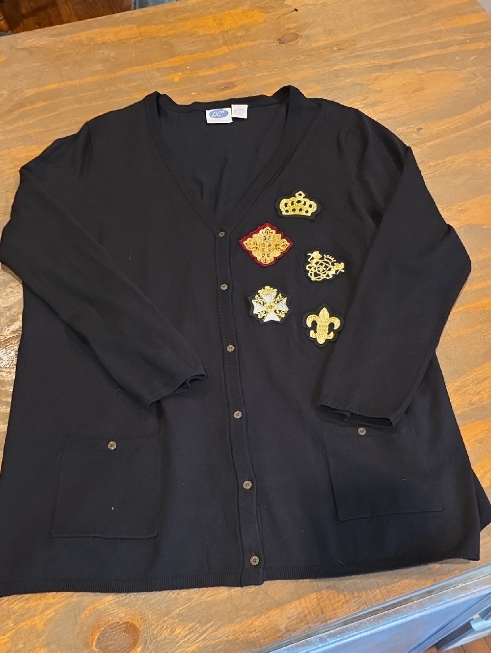 Women's Black Embellished Cardigan Sweater